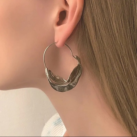 Zara Silver Half Moon Crescent Hoops - Picture 7 of 10